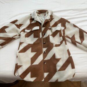 12th Tribe Banks Brown Houndstooth Jacket - Small - Gently Used